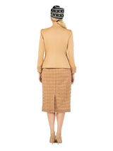 3pc Dotted Textured Lace Combo Skt Suit-Plus