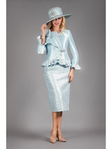 2pc Silky Twl Skt Suit w/ Rfl&Seq Lace-Plus