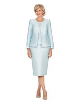 3pc Silky Twill Skt Suit w/ Meteoric Stones-Plus