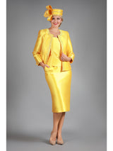 3pc Silky Twill Skt Suit w/ Meteoric Stones