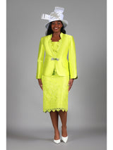 3pc Silky Twill&Lux Lace Combo Skt Suit