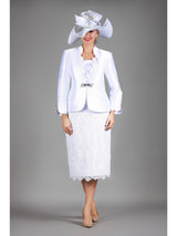 3pc Silky Twill&Lux Lace Combo Skt Suit