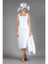 3pc Silky Twill&Lux Lace Combo Skt Suit