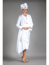 3pc Twill Skt Suit w/ Uneven Rfl Stoned Jkt-Plus