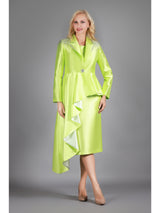 3pc Silky Twl Skt Suit w/ Uneven Rfl Stoned Jkt