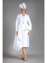 3pc Silky Twl Skt Suit w/ Uneven Rfl Stoned Jkt