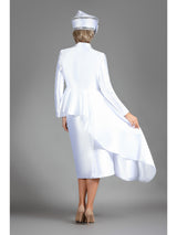 3pc Silky Twl Skt Suit w/ Uneven Rfl Stoned Jkt