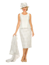 3pc Lace Peplum Skirt Suit w/ Asymmetric Jkt-Plus