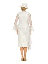 3pc Lace Peplum Skirt Suit w/ Asymmetric Jkt-Plus