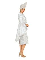 Metallic Brocade 2pc Skt Suit w/ Asymmetrical Jkt