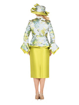 Floral Brocade 3pc Skirt Suit w/ Peplum Jkt