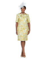 Short Slv Brocade Sheath Dress - Plus