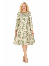 LS Brocade A-line Drs w/ Brooch