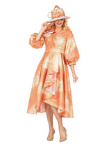 Hi-Lo A-Line Brocade Drs w/ Shoulder Flower-Plus