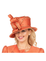 Medium Brim Ribbon Bow Rhinestone Dress Hat