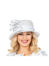 Rhinestone Crown Small Brim Hat w/ Ribbon Loops