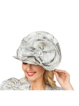 Luxury Silver Statement Rosette Crown Dress Hat
