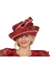 Wide Brim Hat with Rhinestone-trimmed Bow Detail