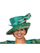 Wide Brim Hat with Rhinestone-trimmed Bow Detail