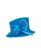 Silky Twill Small Brim Hat w/ Rose and Rhinestone