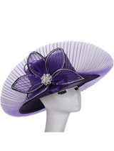 Medium Brim Stoned Hat w/ Flwr and Fan-shaped Veil