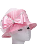 Bow Decorated Small Brim Ribbon Hat