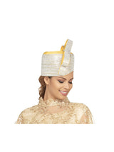 Massive Stoned Pillbox Hat w/ Stoned Ribbon Bow