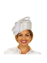 Massive Stoned Pillbox Hat w/ Stoned Ribbon Bow