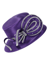 Satin Swirl Rhinestone Medium-Brim Hat