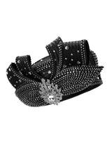 Pillbox Hat w/ Ovsz Rhstn Brch and Massive Stones