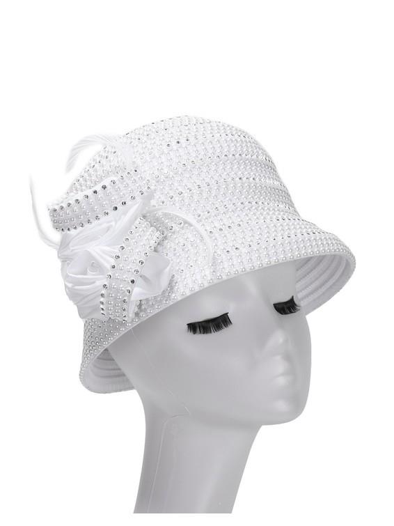 Luxury Faux Pearl Studded Rosette Bucket Hat – Giovanna Apparel