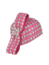 Rhinestoned Pillbox Hat w/ Brooched Vertical Bow