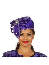 Pill Box Hat w/ Satin Ribbons and Stones