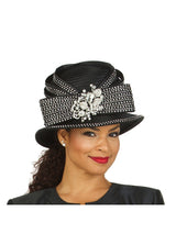 Small Brim Hat w/ Rhinestone Decor