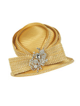 Small Brim Hat w/ Rhinestone Decor