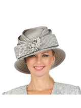 Small Brim Hat w/ Rhinestone Decor