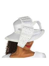 Wide Brim Hat w/ Rhinestone Decor
