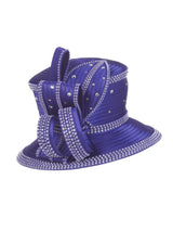 Elegant Rhinestoned Satin Rbn Hat