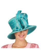 Elegant Rhinestoned Satin Rbn Hat