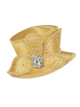 Small Brim Hat w/ Bows & Rhinestone Decor