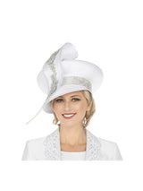 Oversize Pillbox Hat w/ Embroidery, Beads&Stones