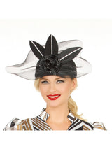 Pillbox Hat with Veil & Petal Rosette