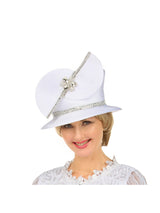 Couture Swirl Accent Jeweled Med Brim Hat