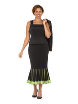 Lime Blossom Elegance 3 Piece Skirt Suit