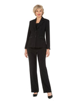 Classic Tailored 2Pc Pant Suit with Notch Collar
