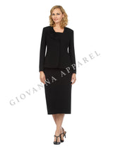 2pc Bow Neck Skirt Suit - Plus