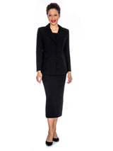 2pc Notch Collar 3-button Skirt Suit