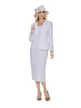 3pc Basic Notch Collar 1-button Skirt Suit