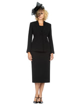 2pc Notch Collar 2-button Skirt Suit-Plus size
