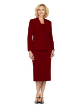 Classic Two-Button Blazer&Midi Skirt Suit-Plus